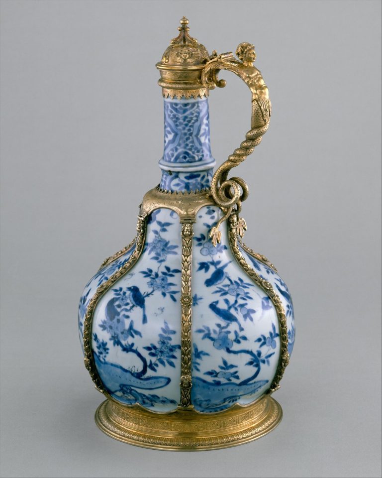 Ming ewer with English gilded silver mounts from Burghley House